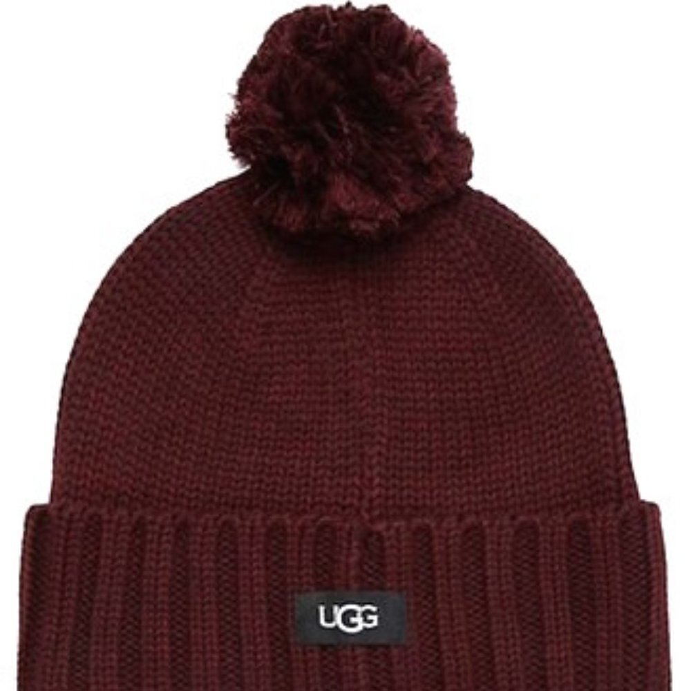 UGG Rib-Knit Pom-Pom Beanie